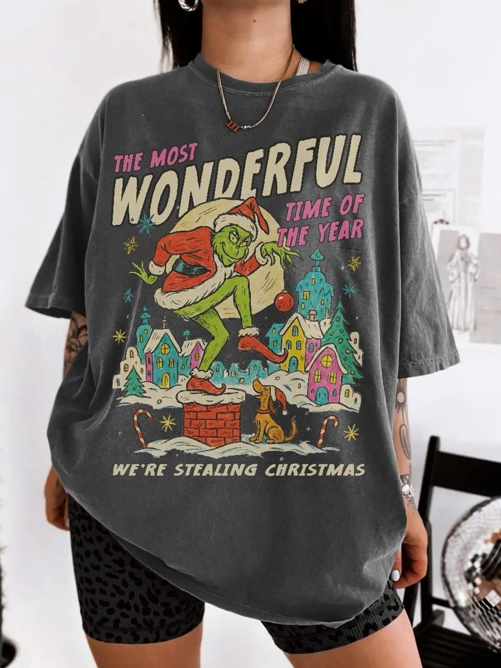 Holiday Grinch Graphic Tee - Pepper